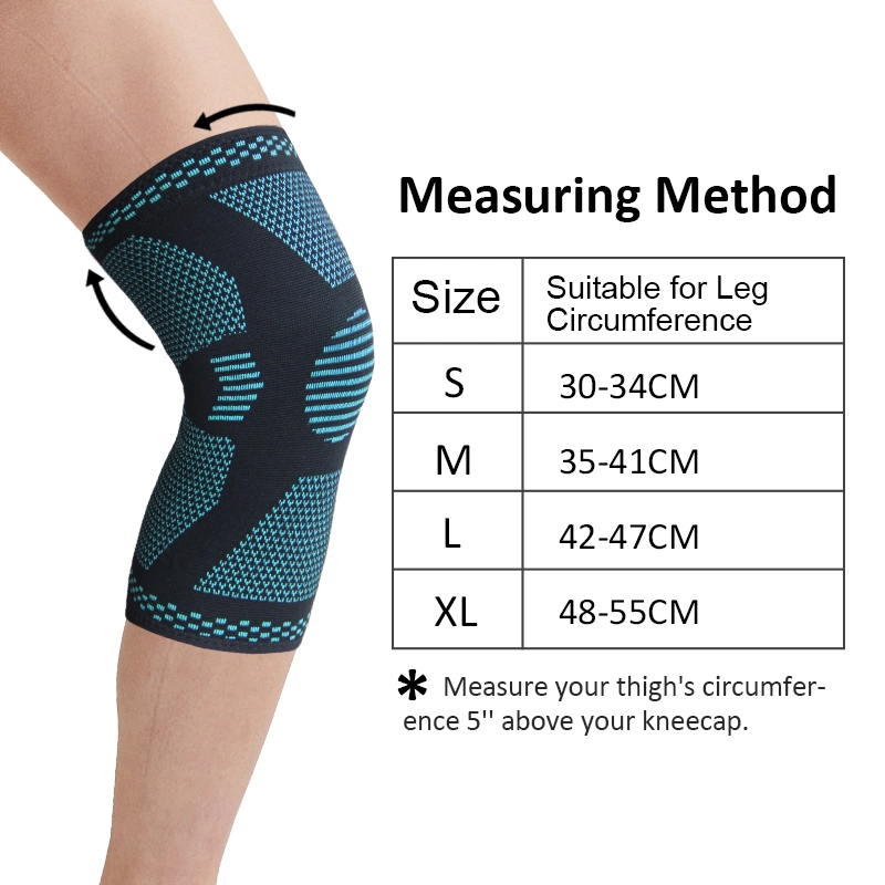 Elastic and Breathable Fabric Compression Knee Sleeve for Running