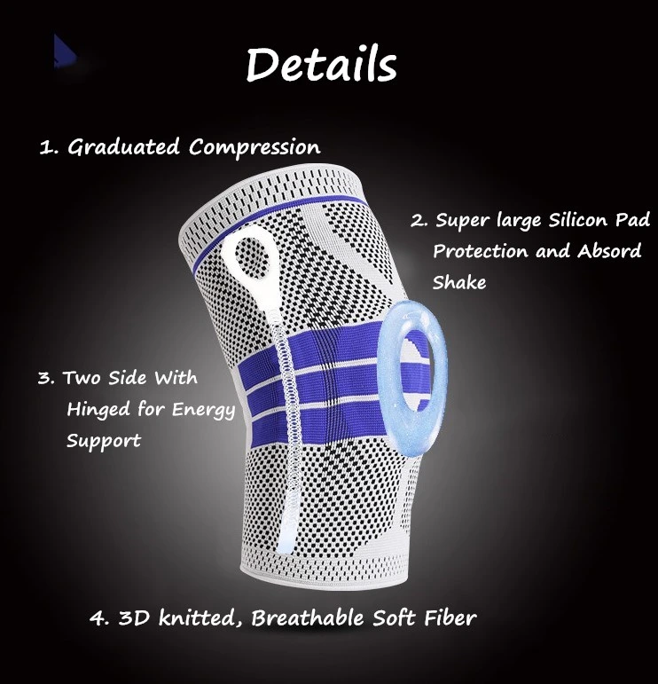 Adjustable Silicon Knee Pad Sports Protection Nylon Knee Support