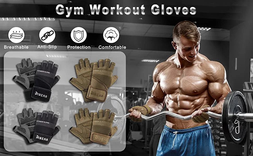 Workout Gloves for Men and Women Exercise Gloves for Weight Lifting Cycling Gym Training Breathable and Snug Fit